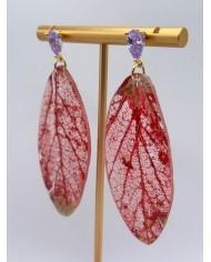 "EDICIÓN  TRANSPARENCIA" PENDIENTES ARTESANOS DE HOJA NATURAL