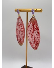 "EDICIÓN  TRANSPARENCIA" PENDIENTES ARTESANOS DE HOJA NATURAL