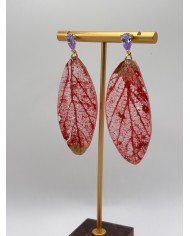 "EDICIÓN  TRANSPARENCIA" PENDIENTES ARTESANOS DE HOJA NATURAL