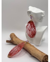 "EDICIÓN  TRANSPARENCIA" PENDIENTES ARTESANOS DE HOJA NATURAL