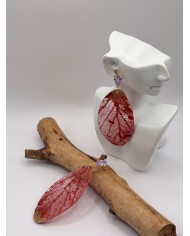 "EDICIÓN  TRANSPARENCIA" PENDIENTES ARTESANOS DE HOJA NATURAL