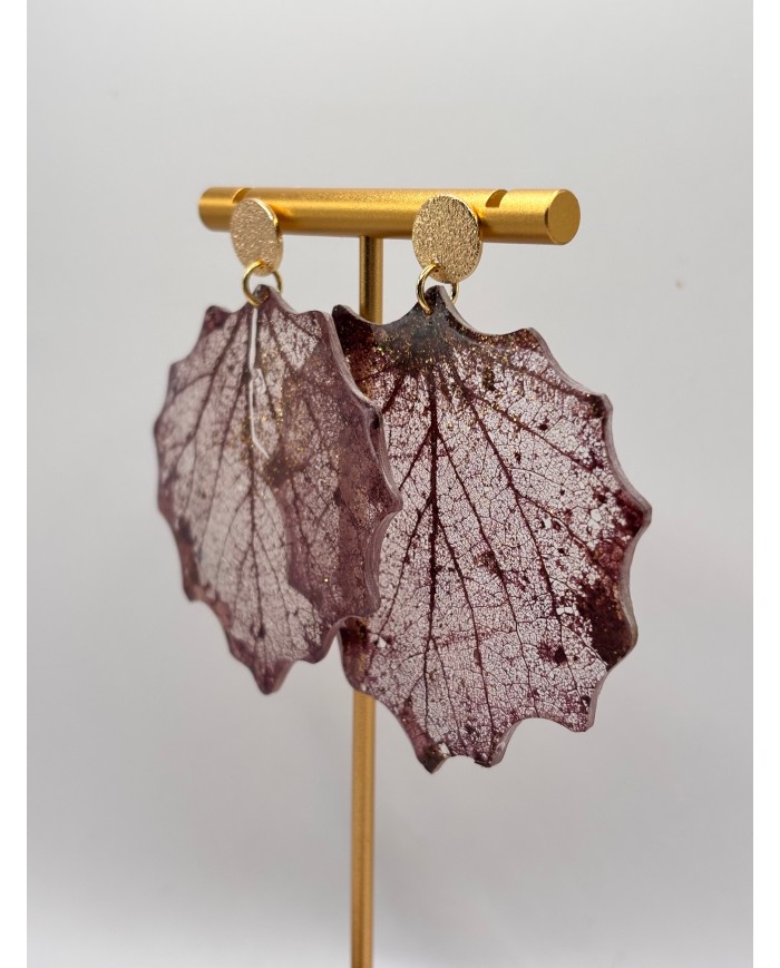 "EDICIÓN TRANSPARENCIA" PENDIENTES ARTESANOS DE HOJA NATURAL