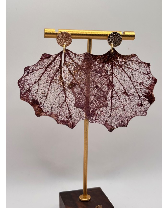 "EDICIÓN TRANSPARENCIA" PENDIENTES ARTESANOS DE HOJA NATURAL