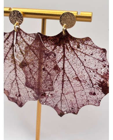 "EDICIÓN TRANSPARENCIA" PENDIENTES ARTESANOS DE HOJA NATURAL