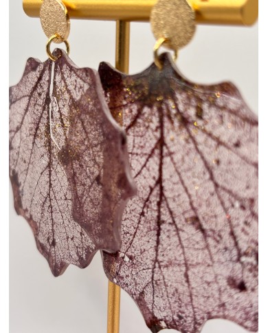 "EDICIÓN TRANSPARENCIA" PENDIENTES ARTESANOS DE HOJA NATURAL