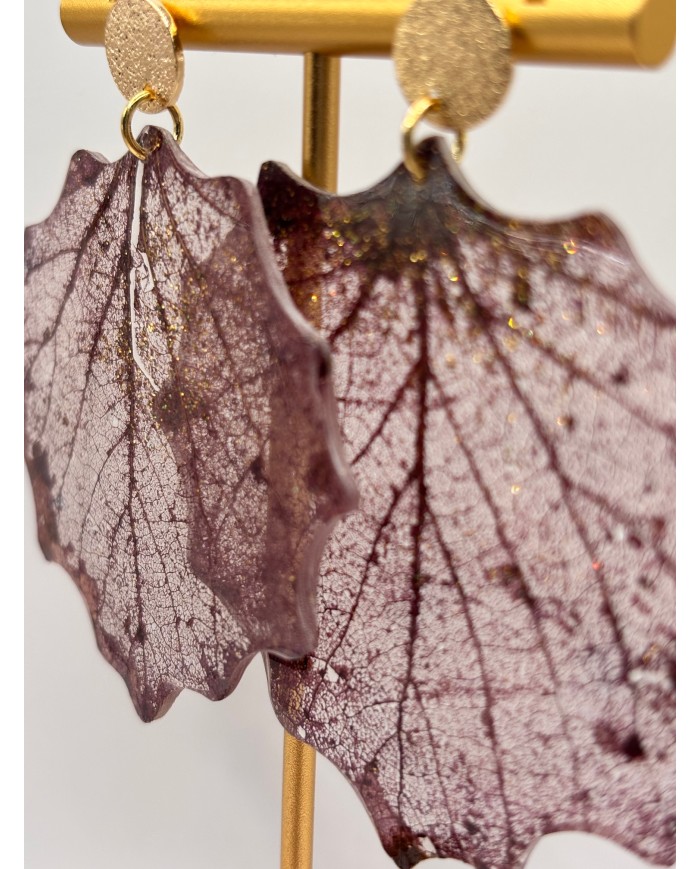 "EDICIÓN TRANSPARENCIA" PENDIENTES ARTESANOS DE HOJA NATURAL