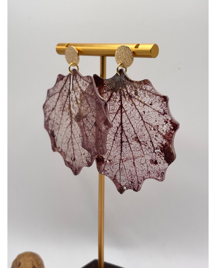 "EDICIÓN TRANSPARENCIA" PENDIENTES ARTESANOS DE HOJA NATURAL