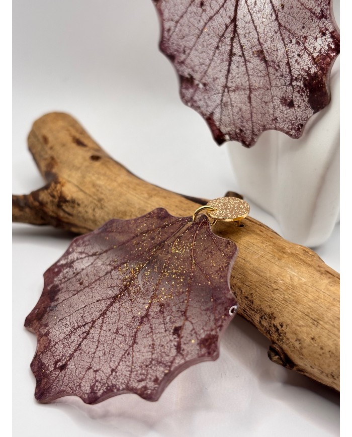 "EDICIÓN TRANSPARENCIA" PENDIENTES ARTESANOS DE HOJA NATURAL