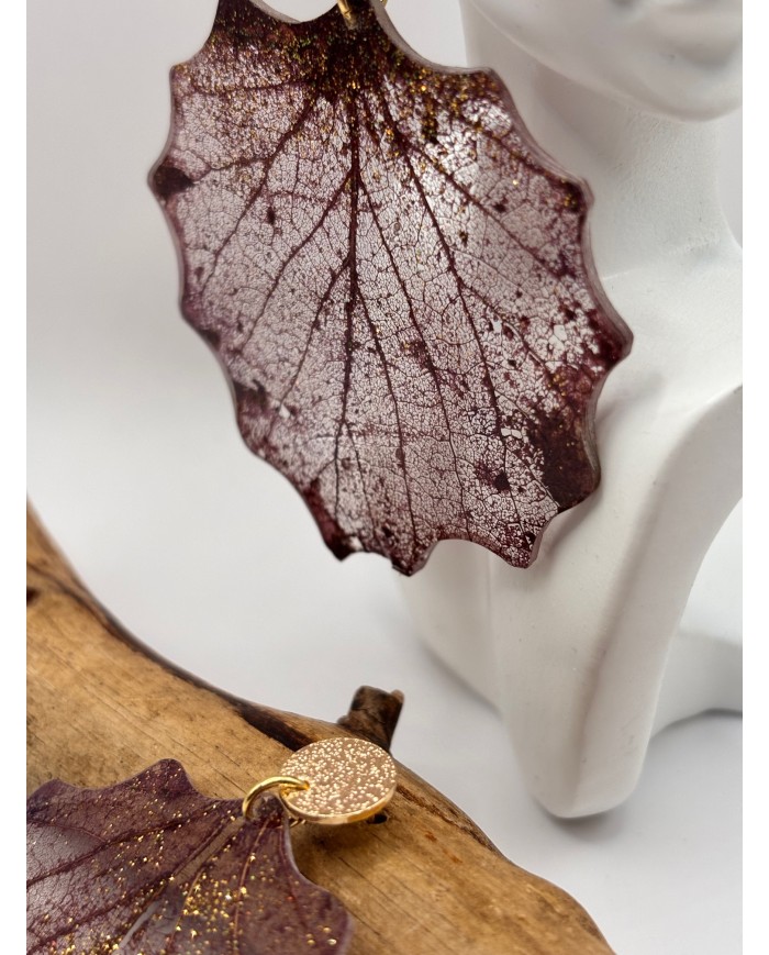 "EDICIÓN TRANSPARENCIA" PENDIENTES ARTESANOS DE HOJA NATURAL