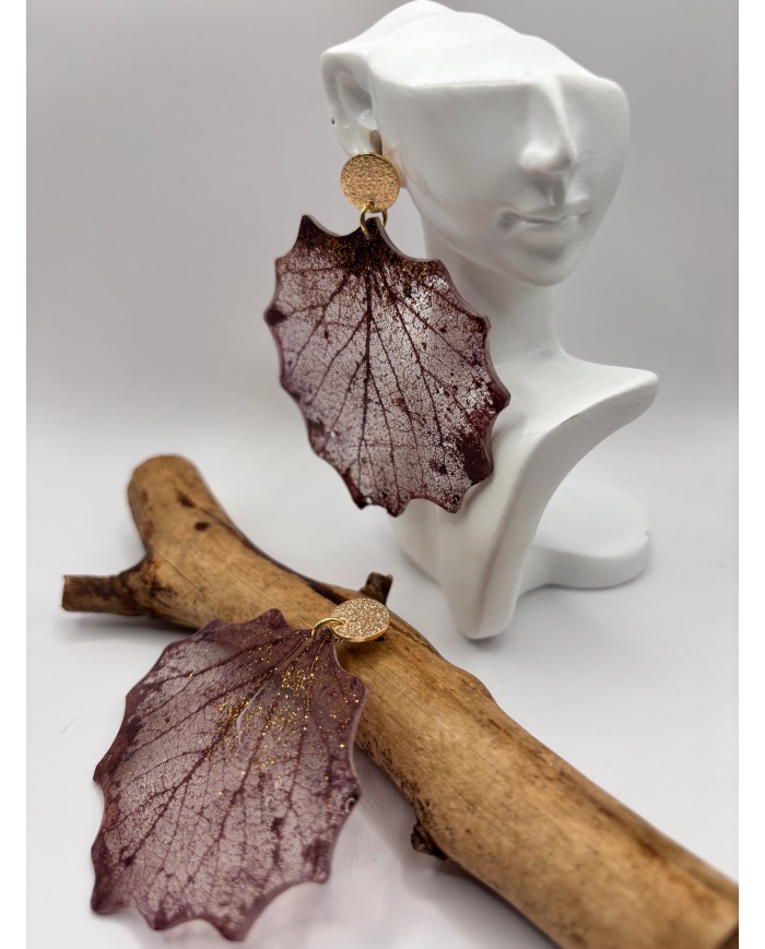 "EDICIÓN TRANSPARENCIA" PENDIENTES ARTESANOS DE HOJA NATURAL