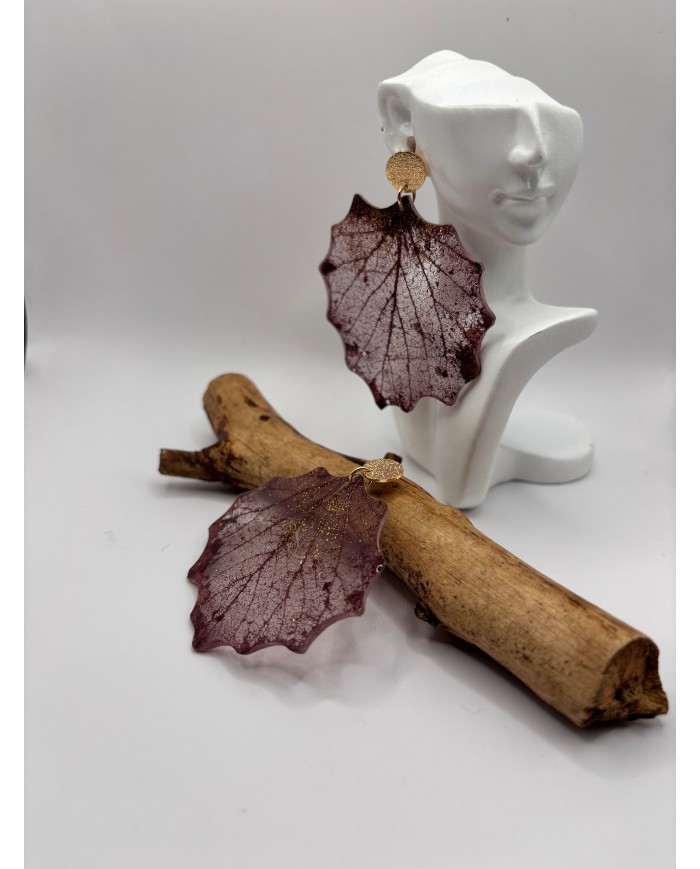 "EDICIÓN TRANSPARENCIA" PENDIENTES ARTESANOS DE HOJA NATURAL