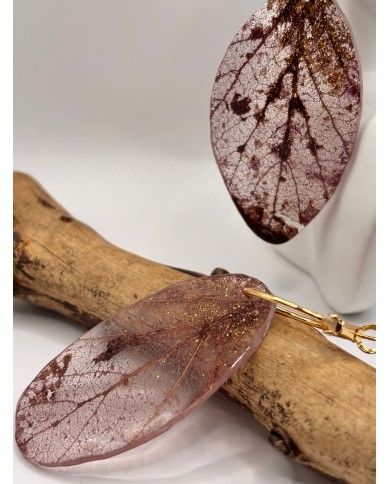 "EDICIÓN TRANSPARENCIA" PENDIENTES ARTESANOS DE HOJA NATURAL