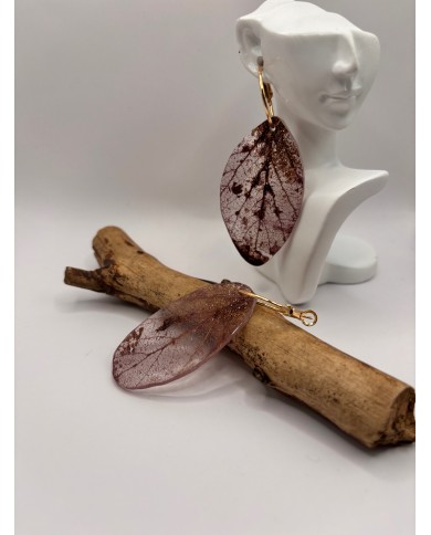 "EDICIÓN TRANSPARENCIA" PENDIENTES ARTESANOS DE HOJA NATURAL