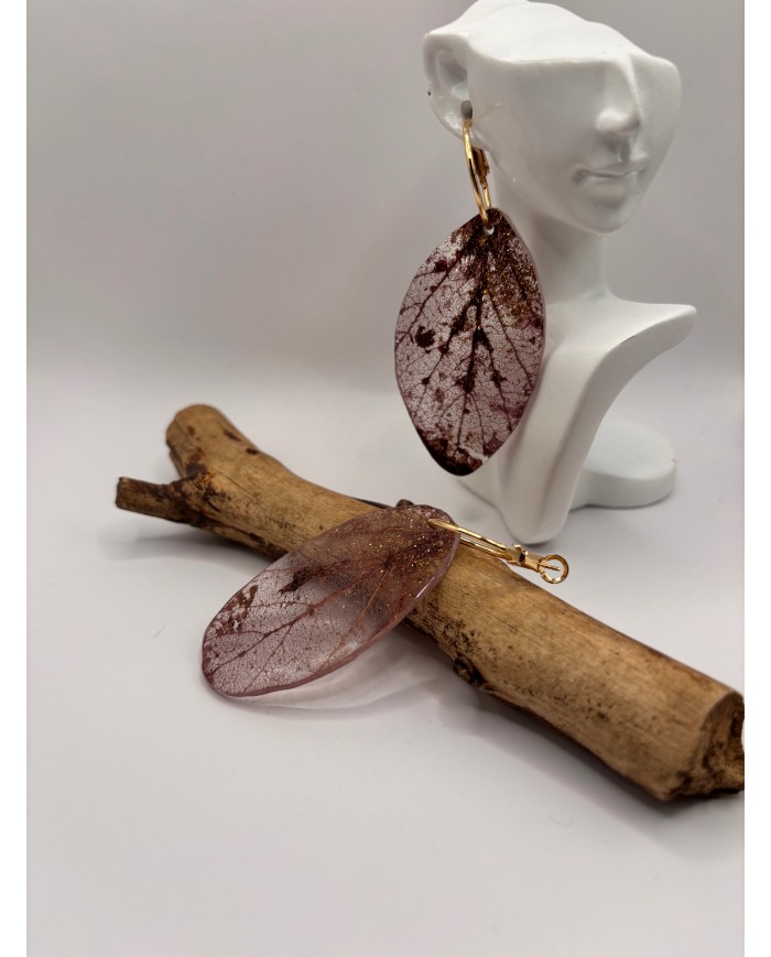 "EDICIÓN TRANSPARENCIA" PENDIENTES ARTESANOS DE HOJA NATURAL