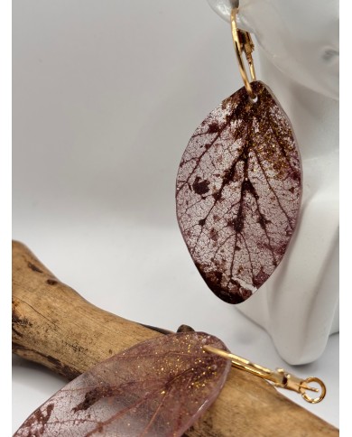 "EDICIÓN TRANSPARENCIA" PENDIENTES ARTESANOS DE HOJA NATURAL