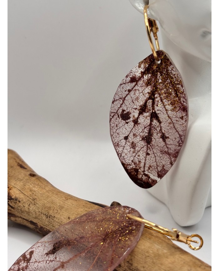 "EDICIÓN TRANSPARENCIA" PENDIENTES ARTESANOS DE HOJA NATURAL