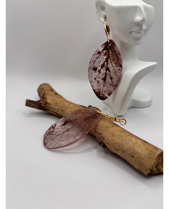 "EDICIÓN TRANSPARENCIA" PENDIENTES ARTESANOS DE HOJA NATURAL