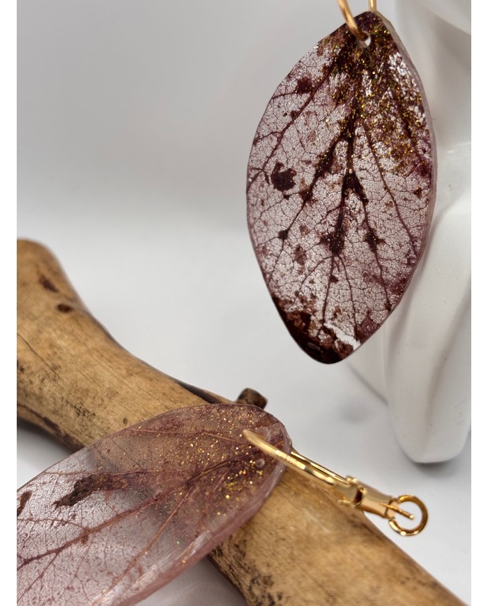 "EDICIÓN TRANSPARENCIA" PENDIENTES ARTESANOS DE HOJA NATURAL