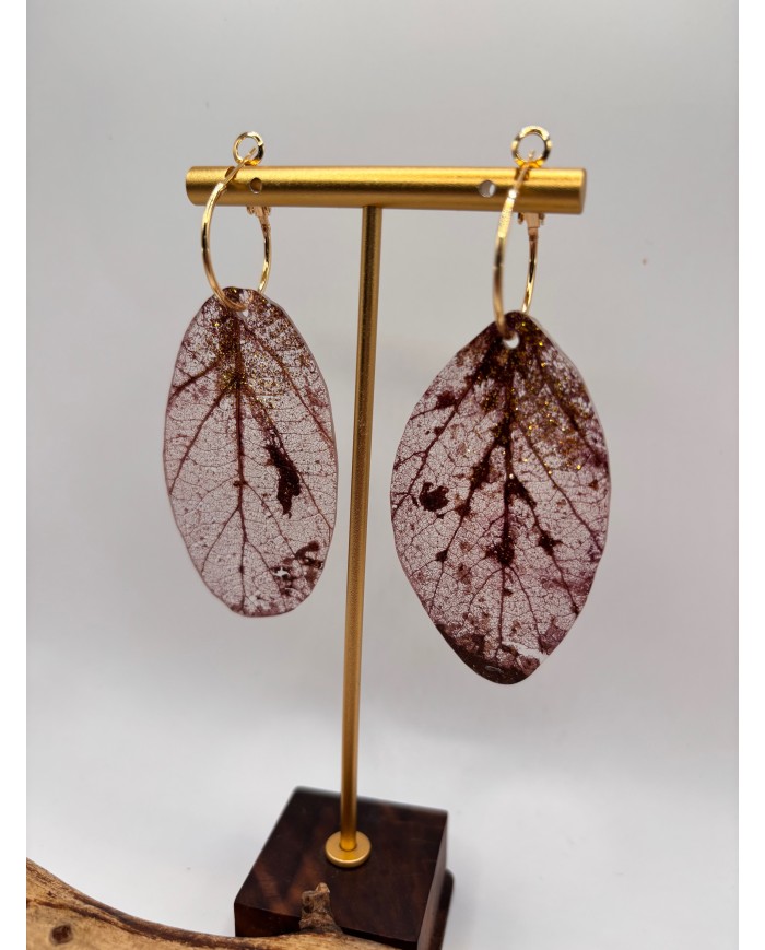 "EDICIÓN TRANSPARENCIA" PENDIENTES ARTESANOS DE HOJA NATURAL