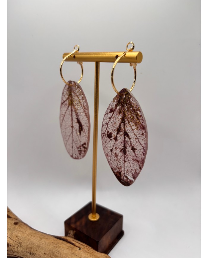 "EDICIÓN TRANSPARENCIA" PENDIENTES ARTESANOS DE HOJA NATURAL