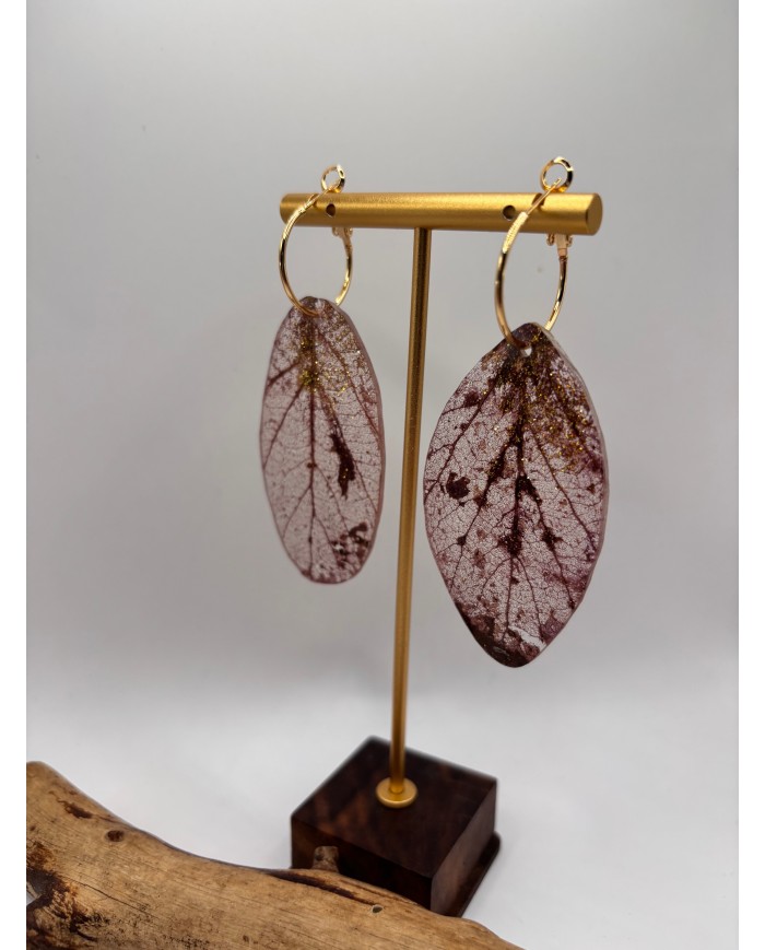 "EDICIÓN TRANSPARENCIA" PENDIENTES ARTESANOS DE HOJA NATURAL