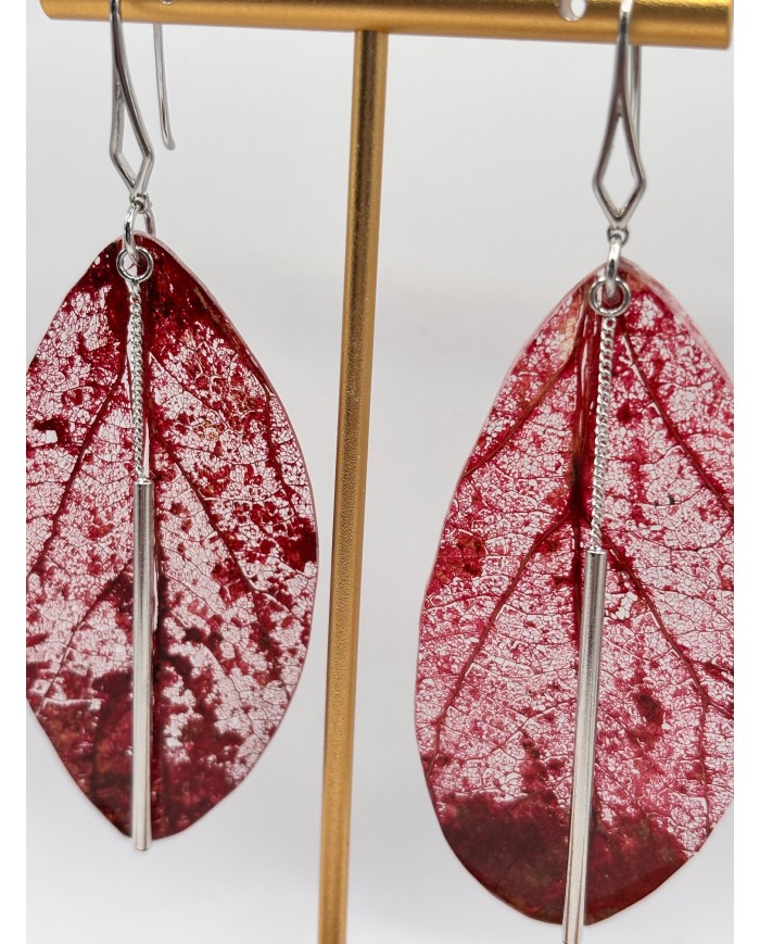 "EDICIÓN TRANSPARENCIA" PENDIENTES ARTESANOS DE HOJA NATURAL