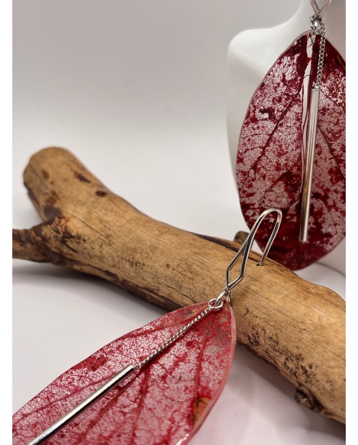 "EDICIÓN TRANSPARENCIA" PENDIENTES ARTESANOS DE HOJA NATURAL