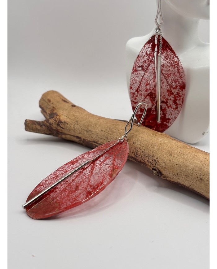 "EDICIÓN TRANSPARENCIA" PENDIENTES ARTESANOS DE HOJA NATURAL