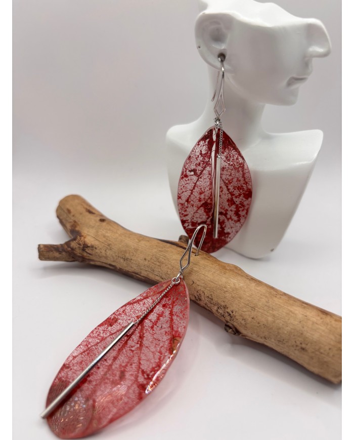 "EDICIÓN TRANSPARENCIA" PENDIENTES ARTESANOS DE HOJA NATURAL