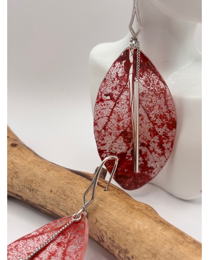 "EDICIÓN TRANSPARENCIA" PENDIENTES ARTESANOS DE HOJA NATURAL