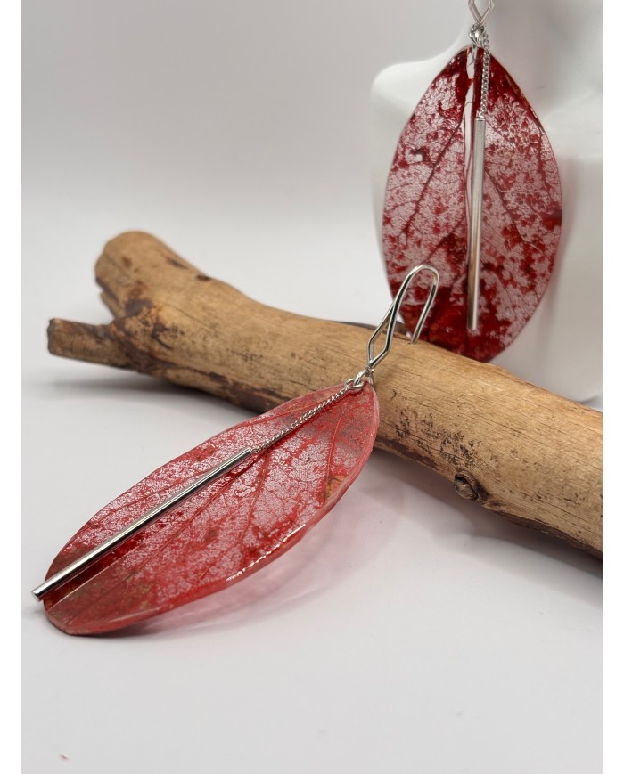 "EDICIÓN TRANSPARENCIA" PENDIENTES ARTESANOS DE HOJA NATURAL