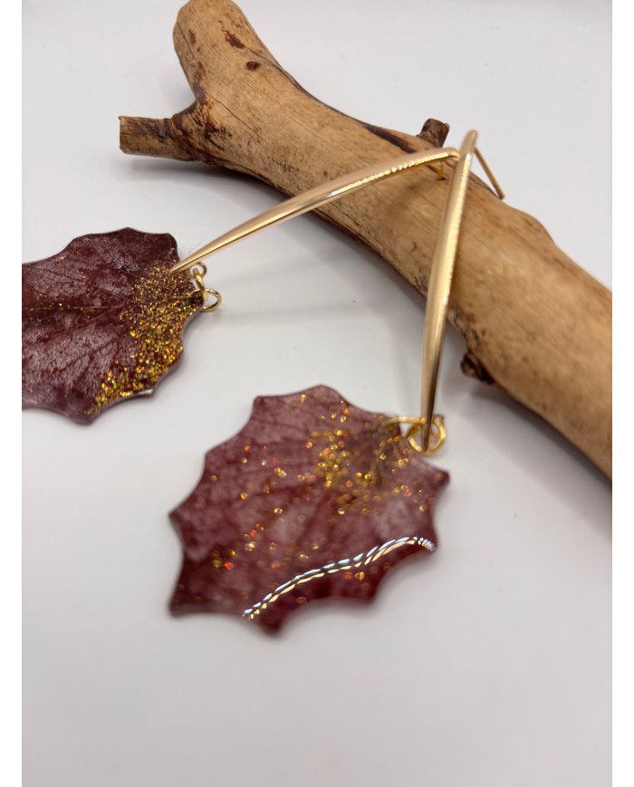 "EDICIÓN TRANSPARENCIA" PENDIENTES ARTESANOS DE HOJA NATURAL