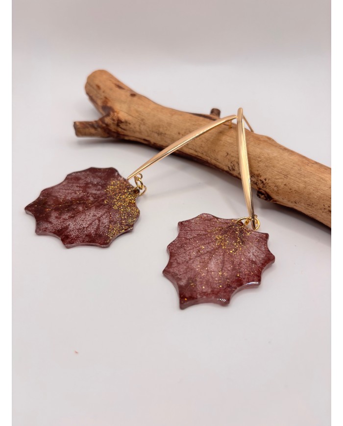 "EDICIÓN TRANSPARENCIA" PENDIENTES ARTESANOS DE HOJA NATURAL