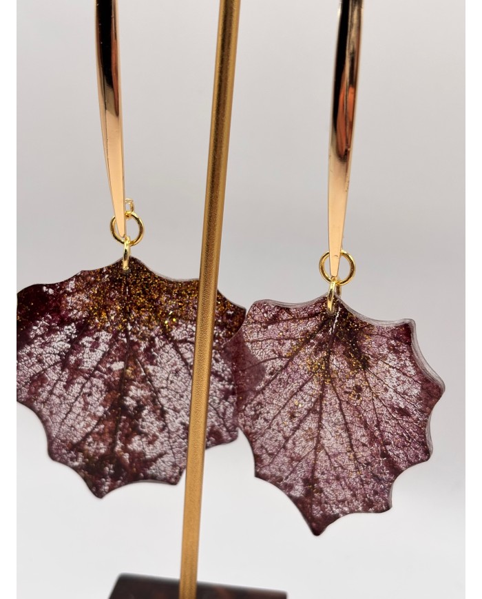 "EDICIÓN TRANSPARENCIA" PENDIENTES ARTESANOS DE HOJA NATURAL