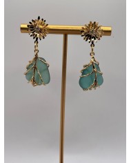 PENDIENTES ARTESANOS DE CRISTAL MARINO