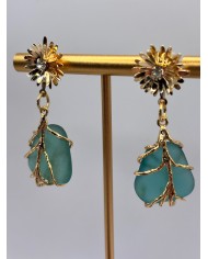 PENDIENTES ARTESANOS DE CRISTAL MARINO