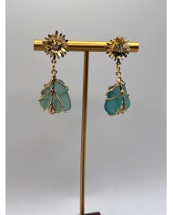 PENDIENTES ARTESANOS DE CRISTAL MARINO
