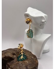 PENDIENTES ARTESANOS DE CRISTAL MARINO