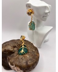 PENDIENTES ARTESANOS DE CRISTAL MARINO