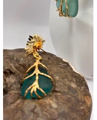 PENDIENTES ARTESANOS DE CRISTAL MARINO