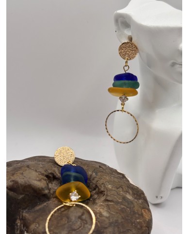 PENDIENTES DE CRISTAL MARINO O LÁGRIMAS DE SIRENA