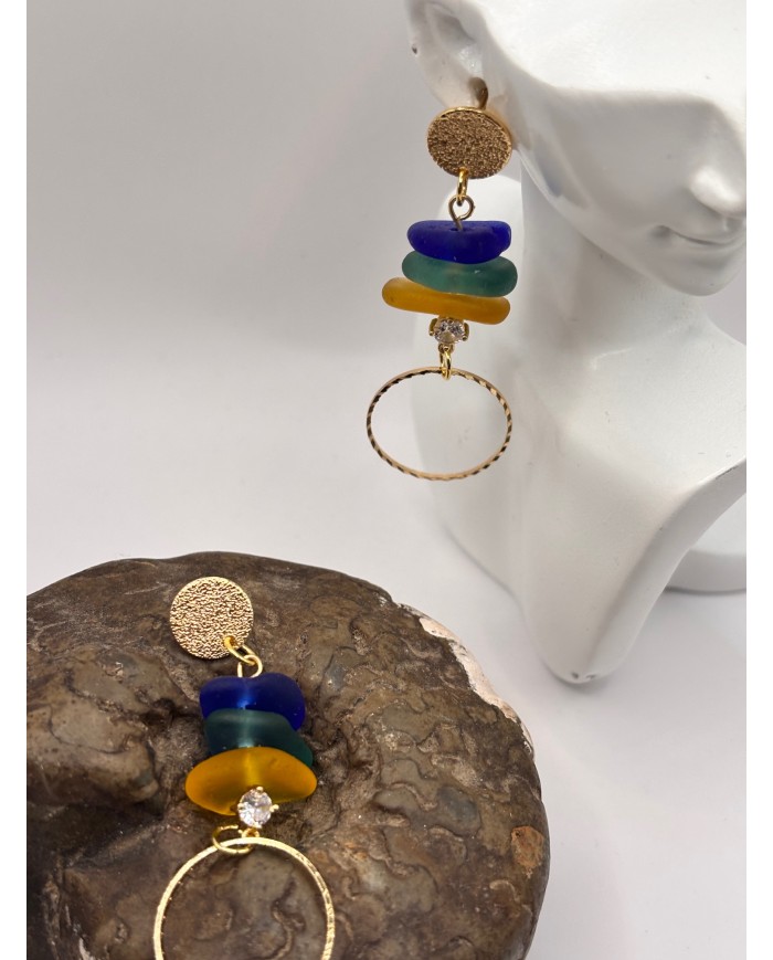 PENDIENTES DE CRISTAL MARINO O LÁGRIMAS DE SIRENA