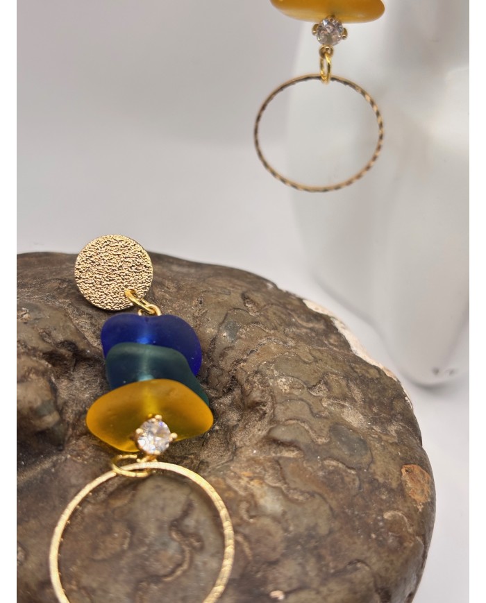 PENDIENTES DE CRISTAL MARINO O LÁGRIMAS DE SIRENA