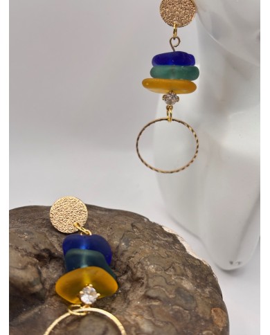 PENDIENTES DE CRISTAL MARINO O LÁGRIMAS DE SIRENA