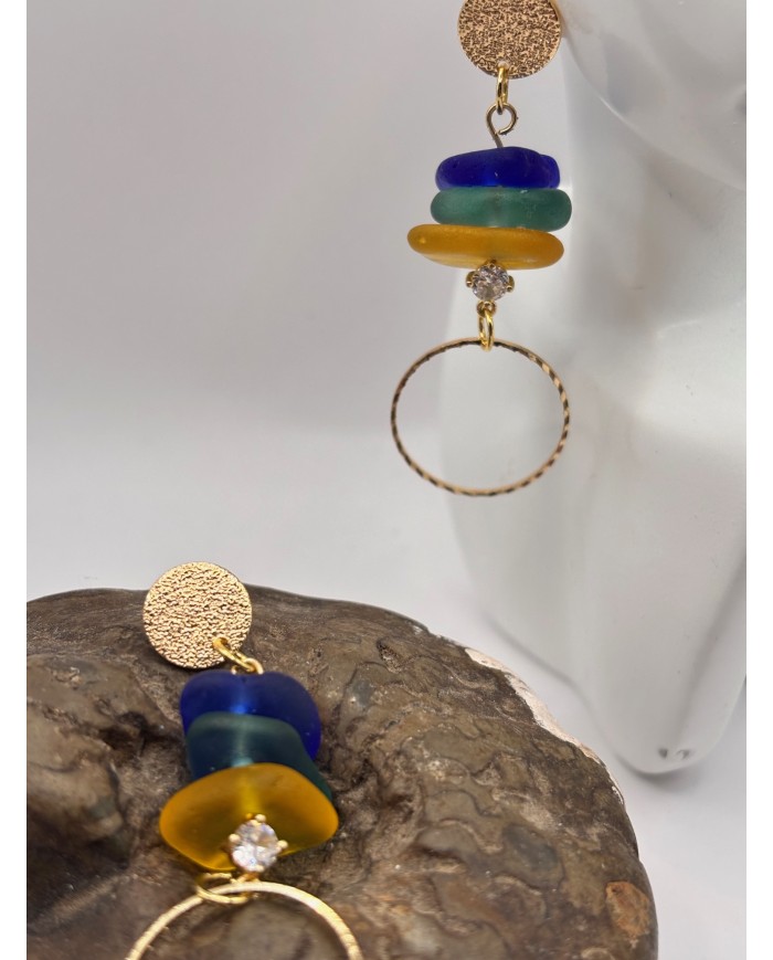 PENDIENTES DE CRISTAL MARINO O LÁGRIMAS DE SIRENA