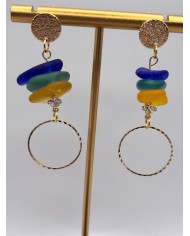 PENDIENTES ARTESANOS DE CRISTAL MARINO