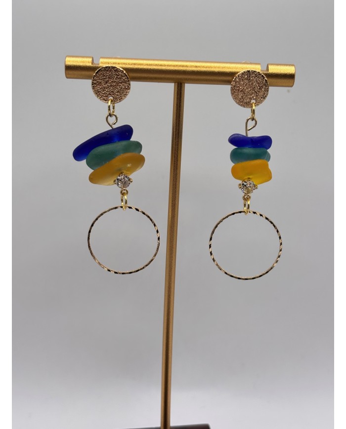 PENDIENTES DE CRISTAL MARINO O LÁGRIMAS DE SIRENA