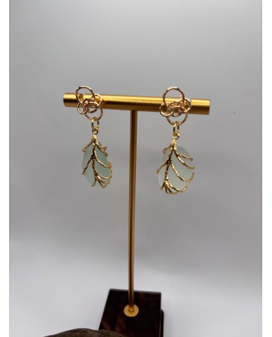 PENDIENTES ARTESANOS DE CRISTAL MARINO