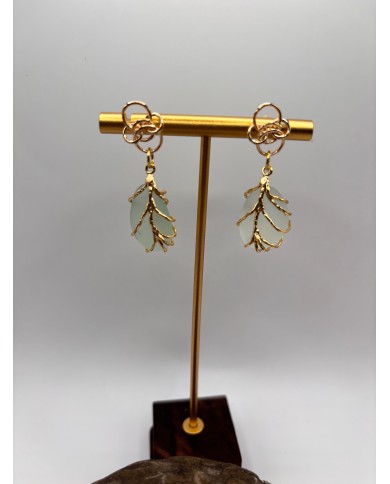 PENDIENTES ARTESANOS DE CRISTAL MARINO