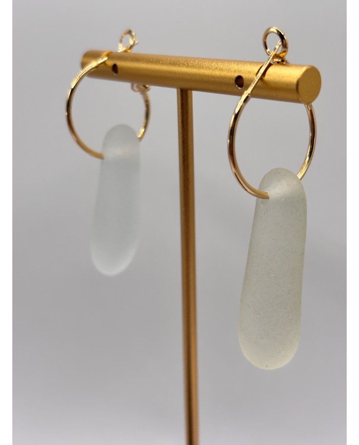 PENDIENTES ARTESANOS DE CRISTAL MARINO